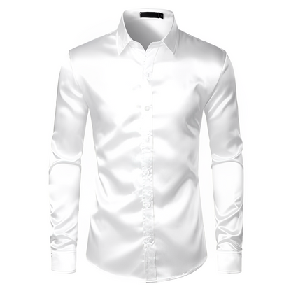 Men's Black Satin Luxury Dress Shirts 2023