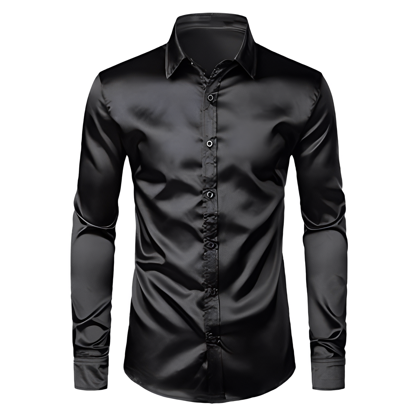 Men's Black Satin Luxury Dress Shirts 2023