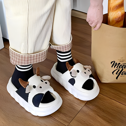 Cute Cartoon Calf Linen Slippers